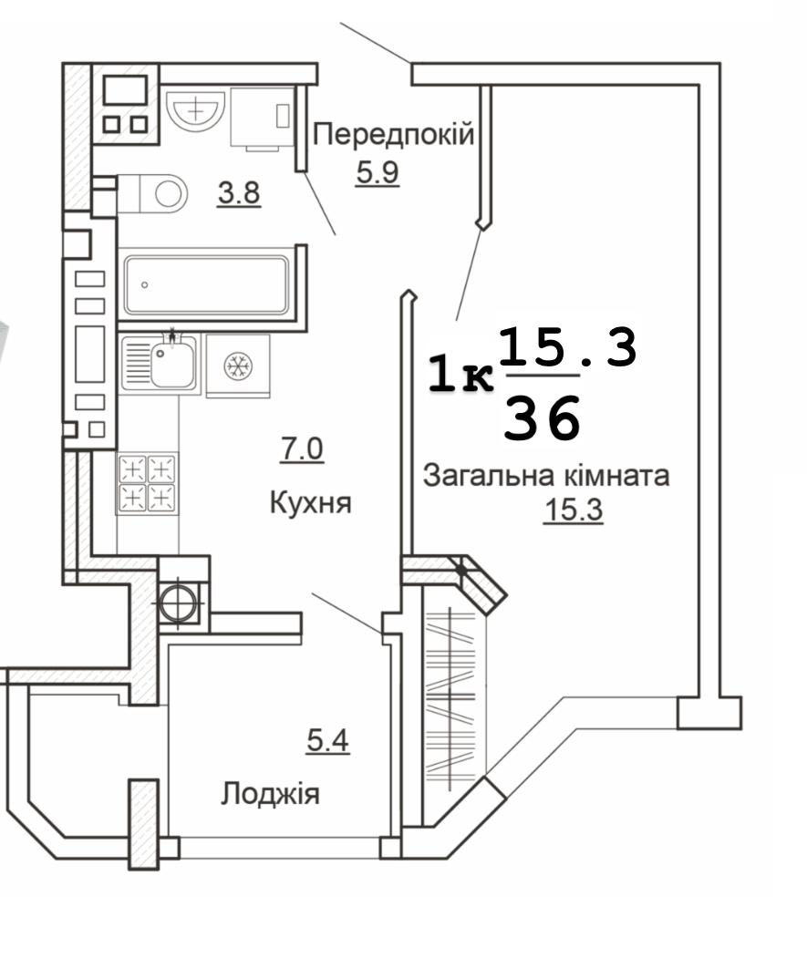 1-комнатная 36 м² в ЖК Святопетровский от 31 333 грн/м², с. Святопетровское