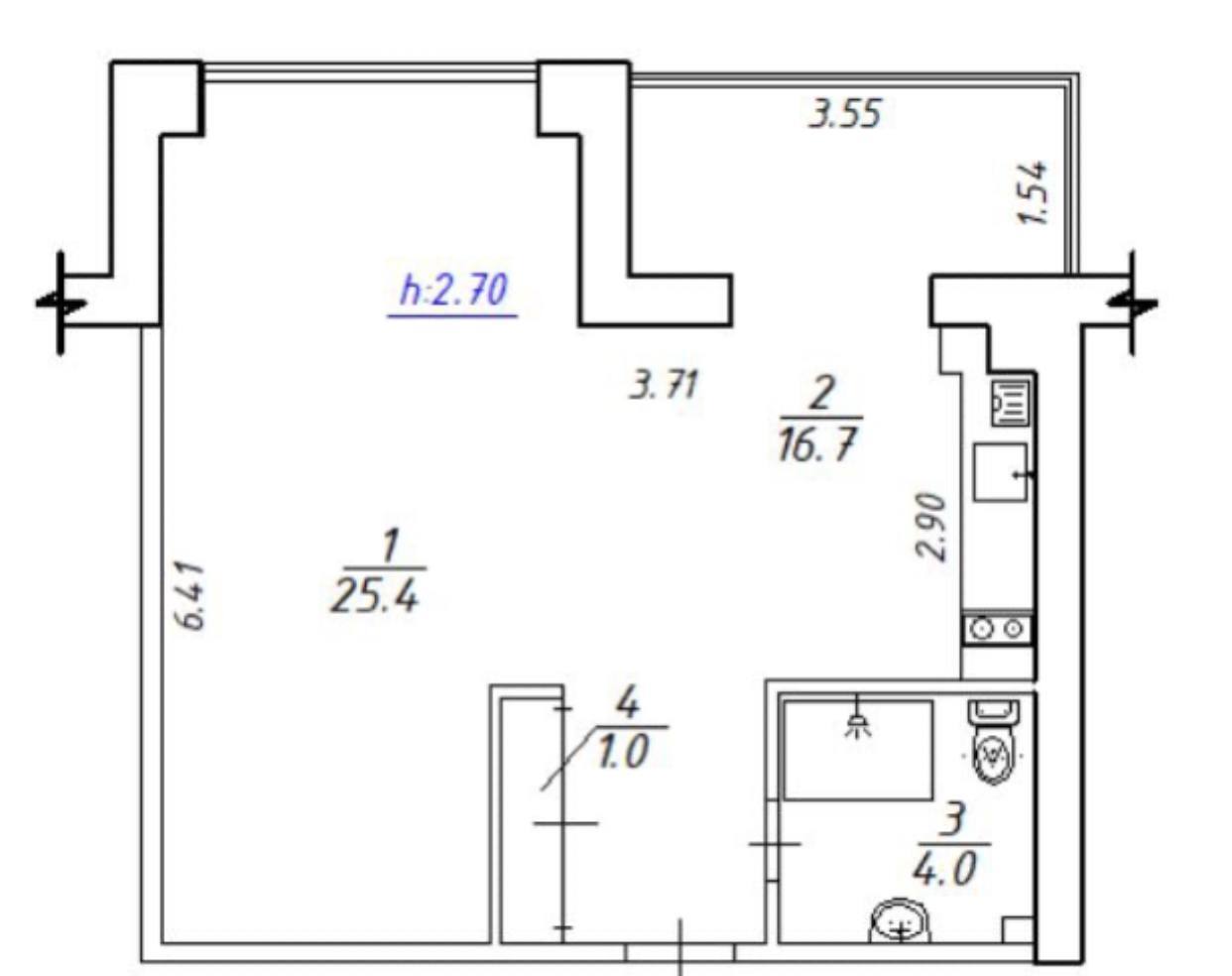 Продаж 2-кімнатної квартири 47 м², Слави бул.