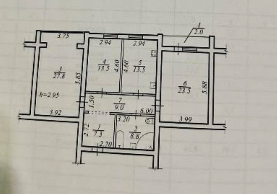 Продажа 3-комнатной квартиры 105 м², Екатеринославский бул.