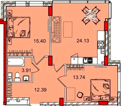 Продаж 2-кімнатної квартири 71 м², Фонтанская дор.