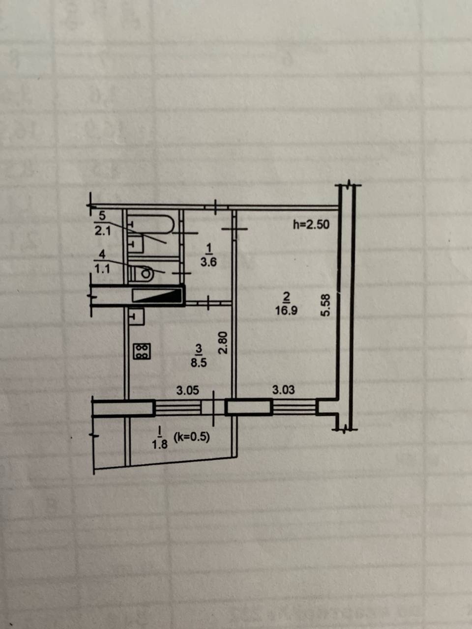 Продажа 1-комнатной квартиры 34 м², Маршала Малиновского ул., 60