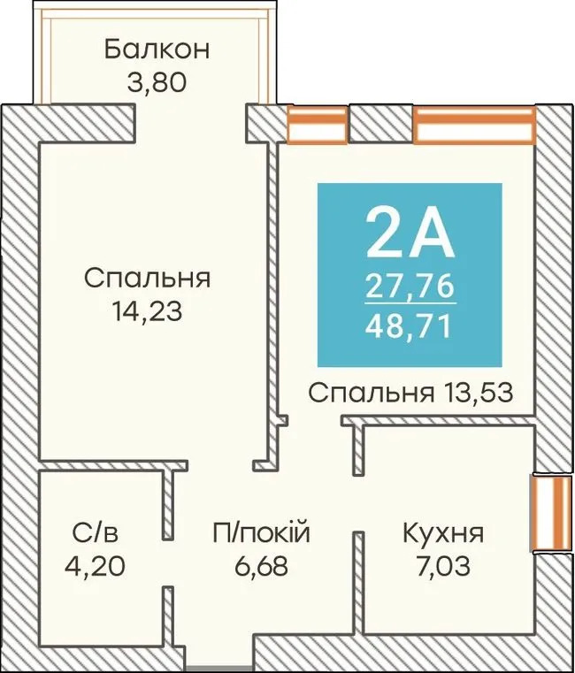 Продажа 2-комнатной квартиры 48.5 м², Тургеневская ул., 91