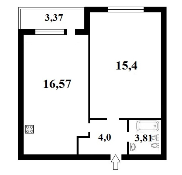 Продаж 1-кімнатної квартири 43 м², Повітрофлотський просп., 56Л
