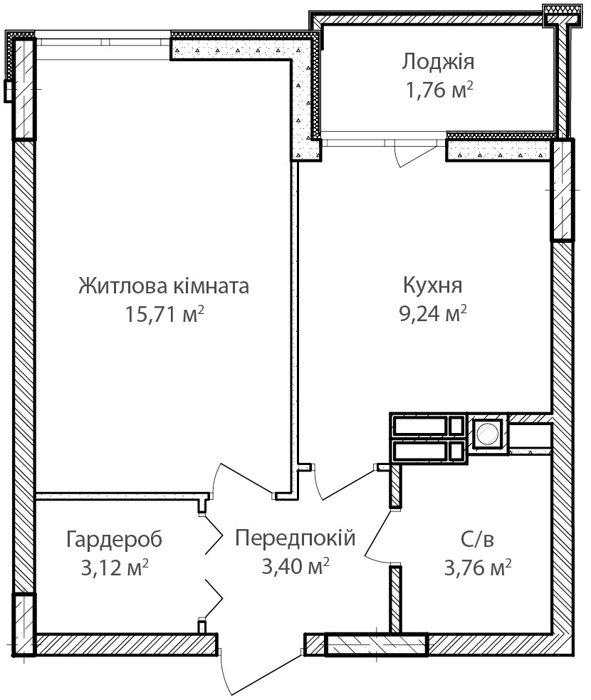 Продаж 1-кімнатної квартири 38.3 м², Достоєвського вул.