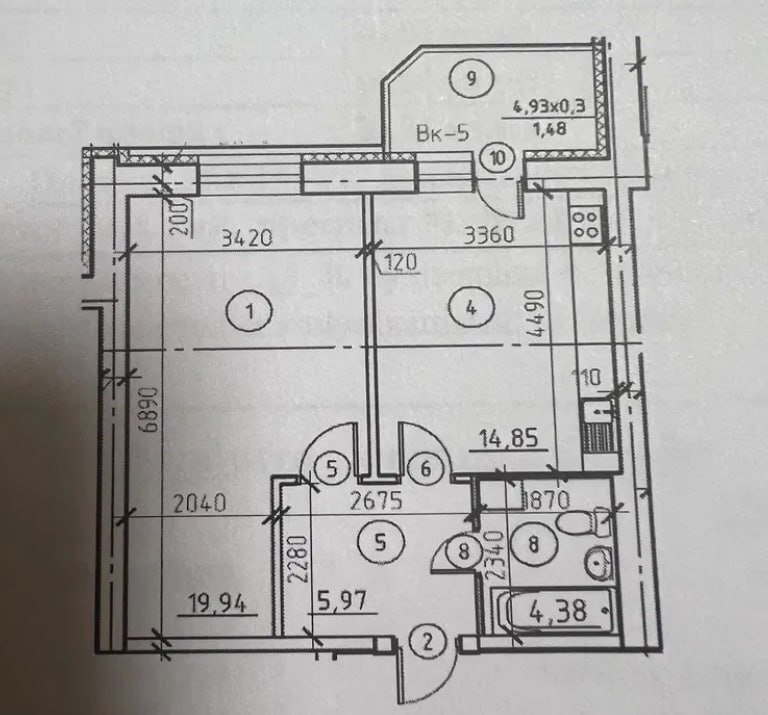 Продажа 1-комнатной квартиры 47 м², Михаила Лушпы просп.