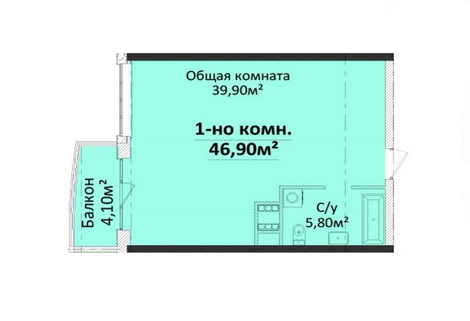 Продажа 1-комнатной квартиры 47 м², Гагарина просп., 19