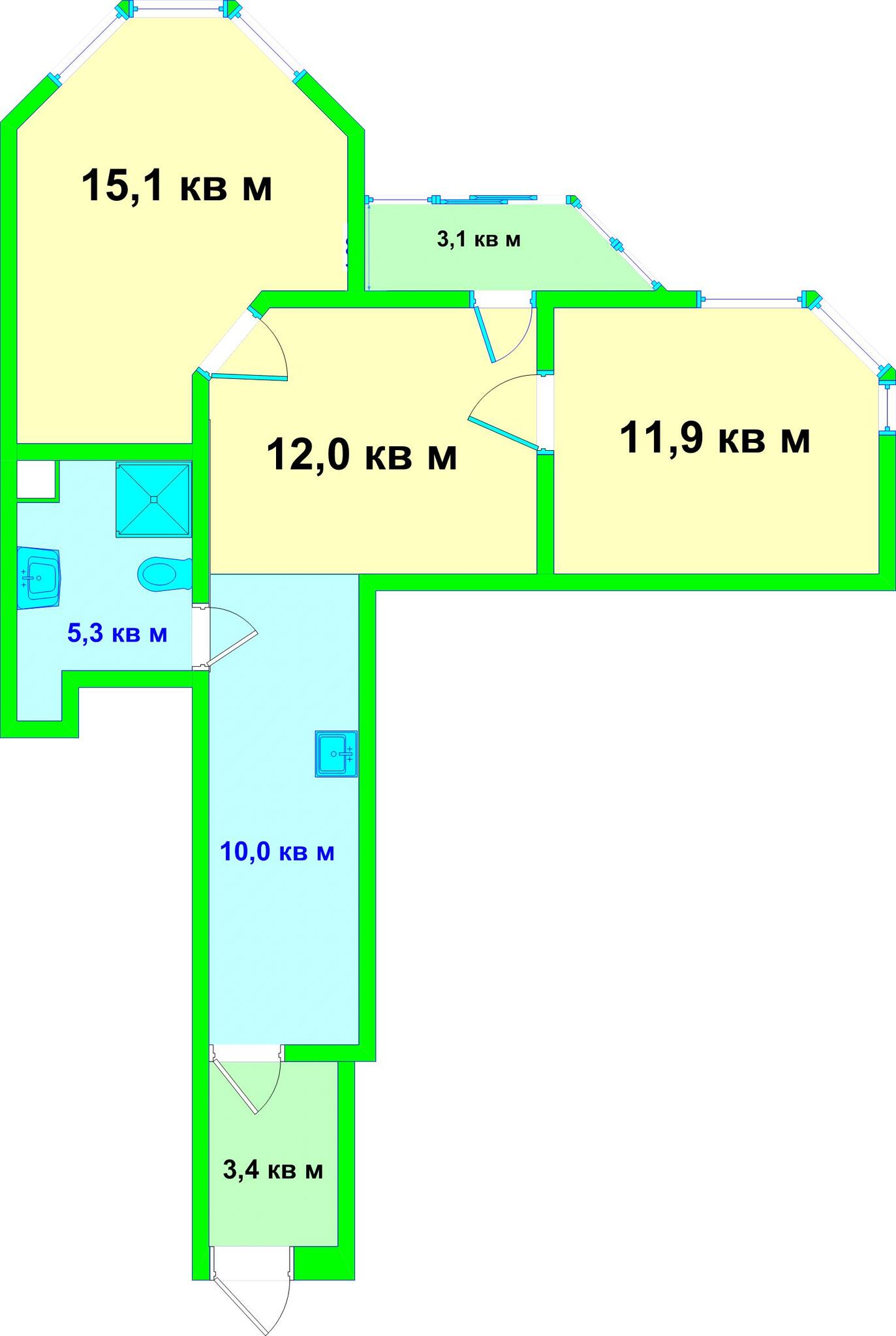 Продаж 3-кімнатної квартири 64 м², Краснопільська вул., 2Г