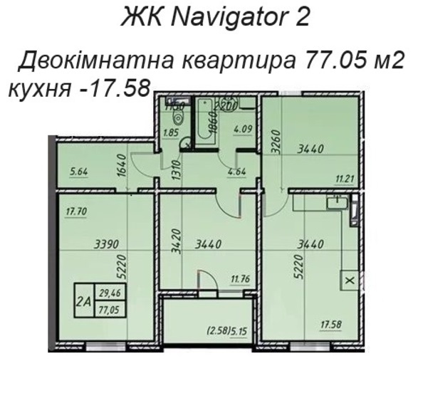 Продаж 2-кімнатної квартири 77.05 м², Коноплянська вул., 22А