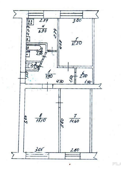 Продажа 3-комнатной квартиры 64.5 м², пер Железнодорожный