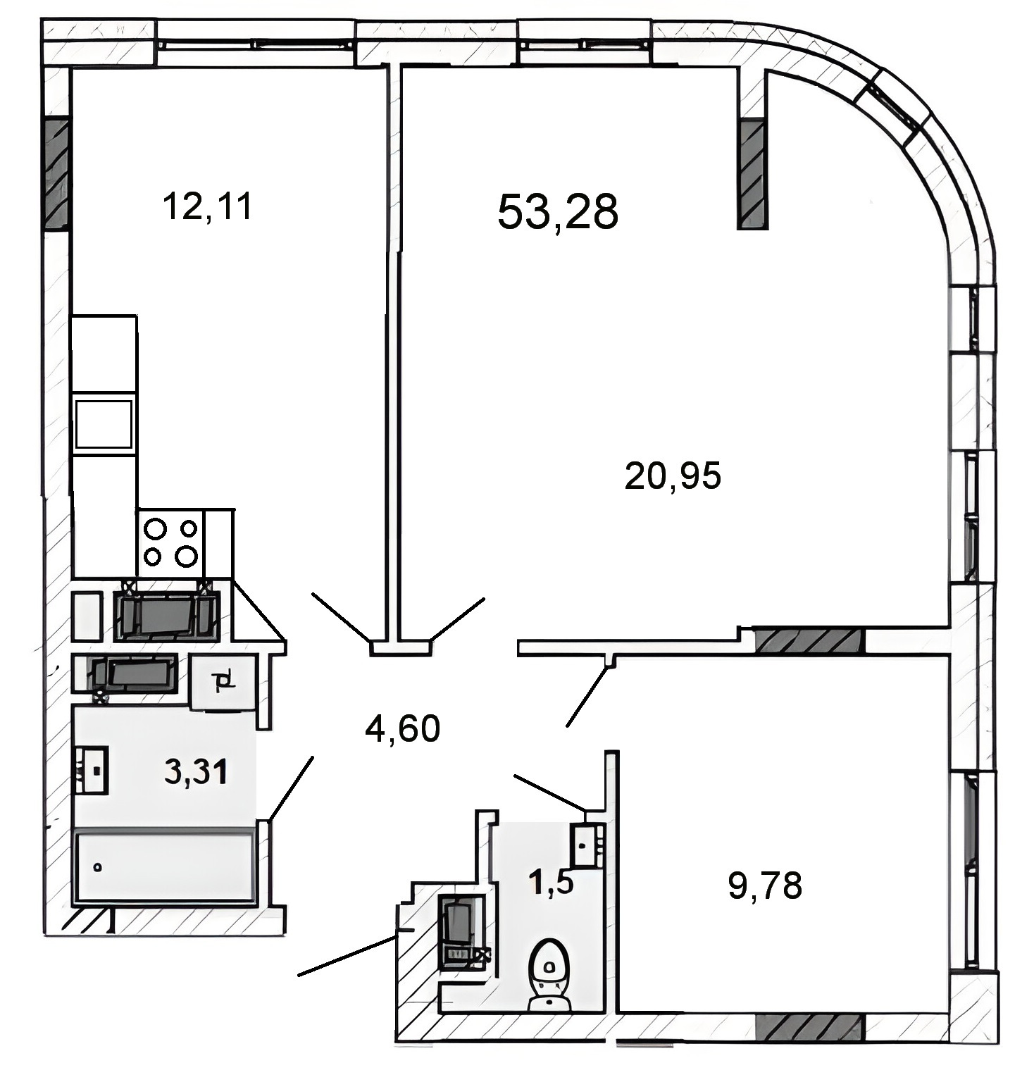 Продажа 2-комнатной квартиры 53 м², Ивана Миколайчука ул., 38