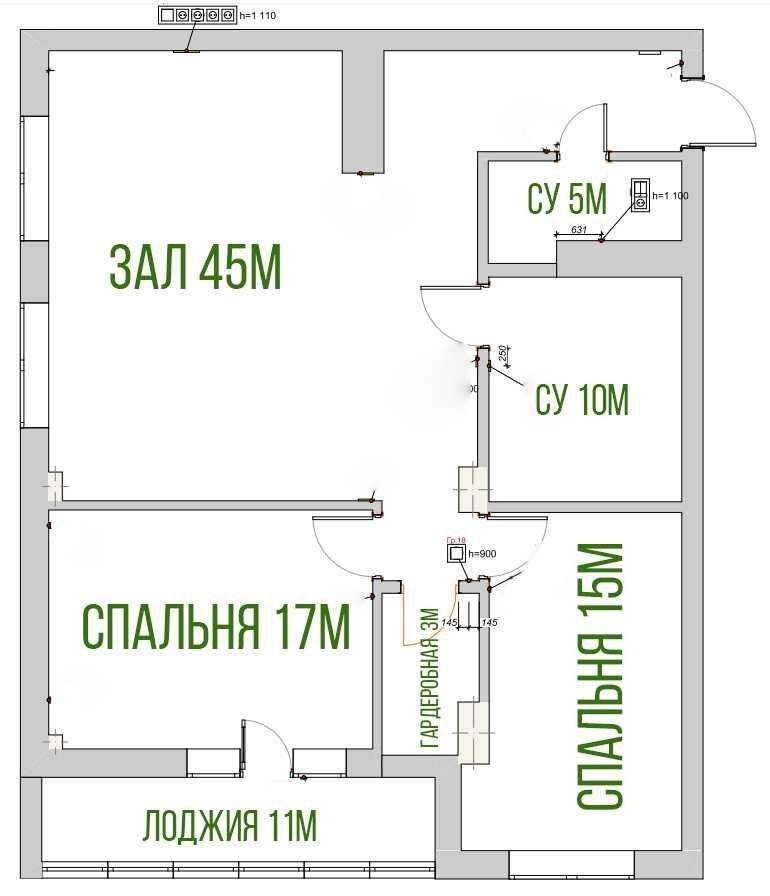 Аренда 2-комнатной квартиры 100 м²