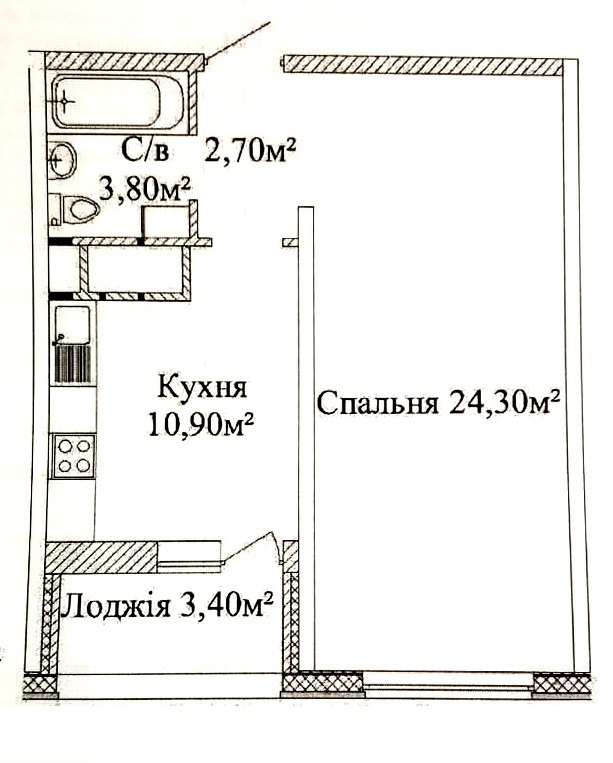 Продажа 1-комнатной квартиры 43 м², Жаботинского ул., 54а