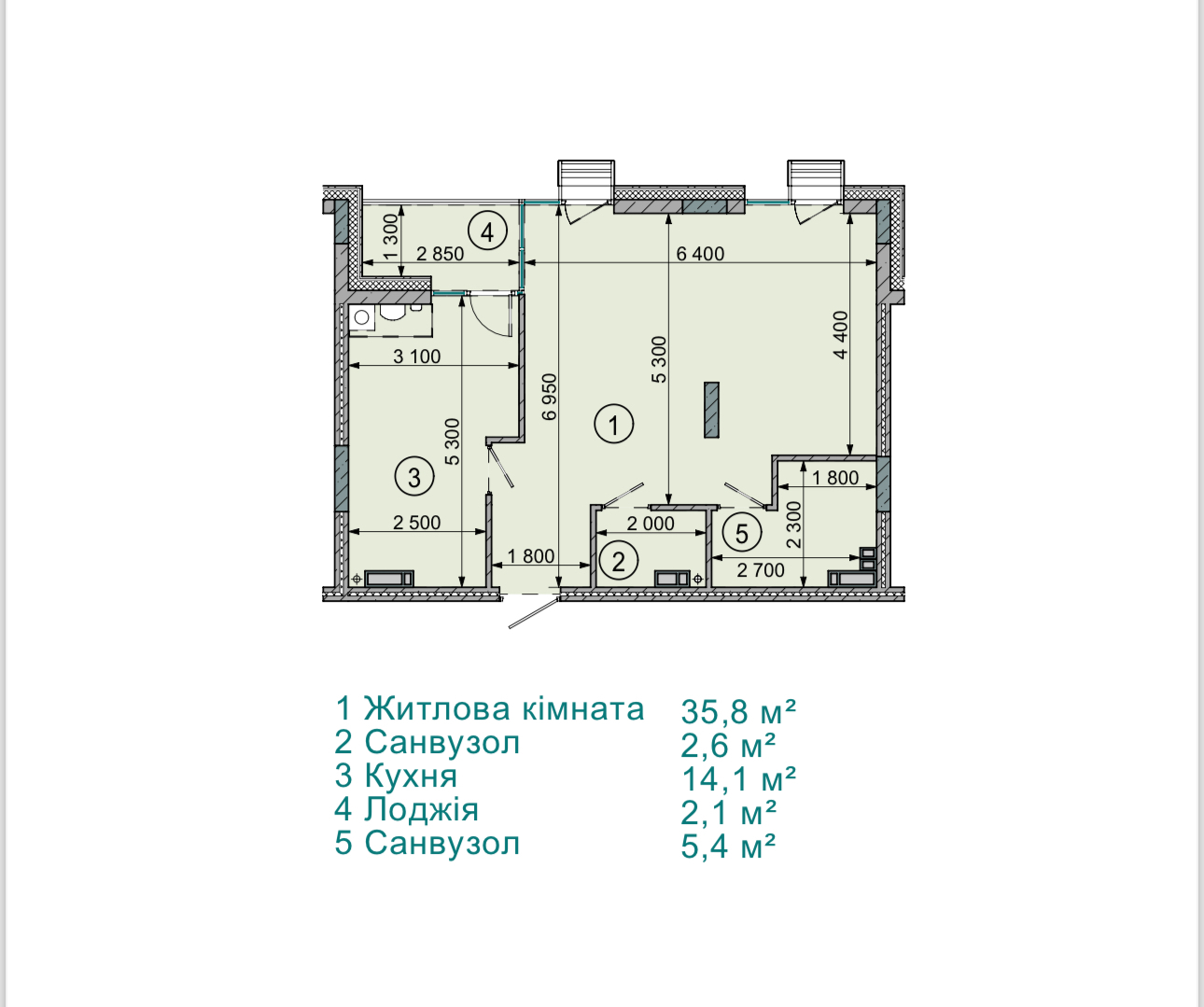 2-кімнатна 60 м² в ЖК Sense City від 32 000 грн/м², с. Софіївська Борщагівка