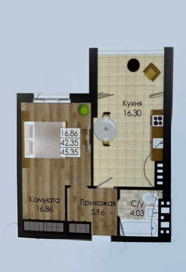 Продажа 1-комнатной квартиры 43.5 м², Николаевская дор.