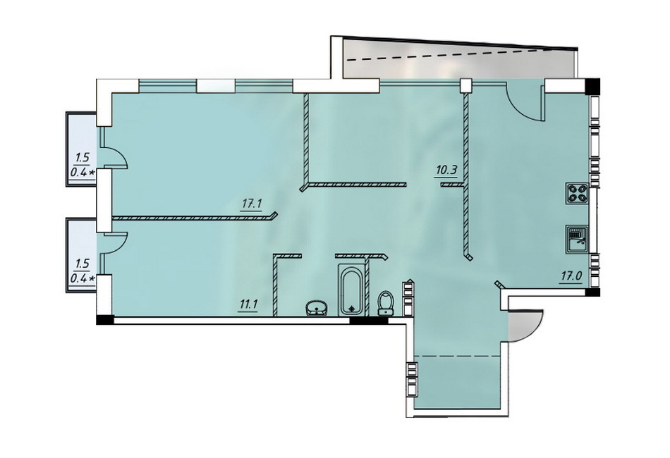 Продажа 3-комнатной квартиры 82 м², Инглези ул.