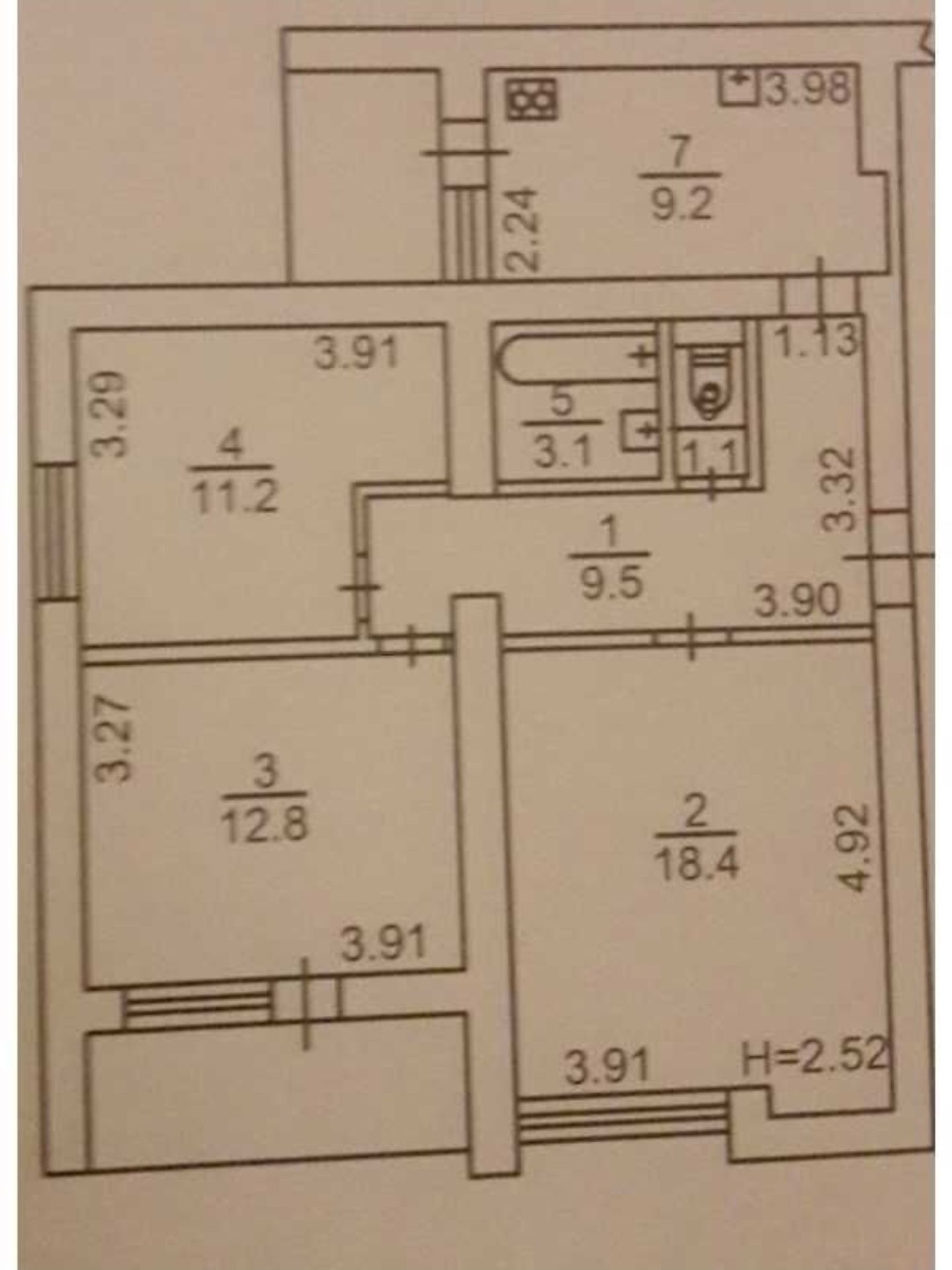 Аренда 3-комнатной квартиры 70 м²