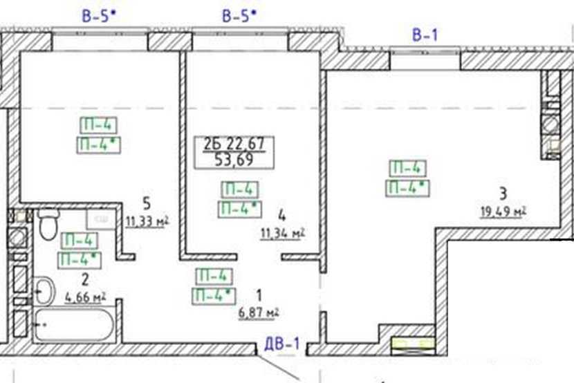 Продажа 2-комнатной квартиры 54 м², Дружбы ул., 44