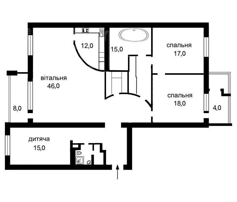 Оренда 4-кімнатної квартири 172 м²