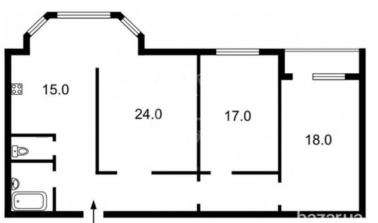 Аренда 3-комнатной квартиры 97 м²