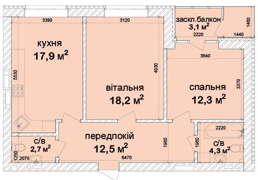 Продаж 2-кімнатної квартири 71 м², Метрологічна вул.