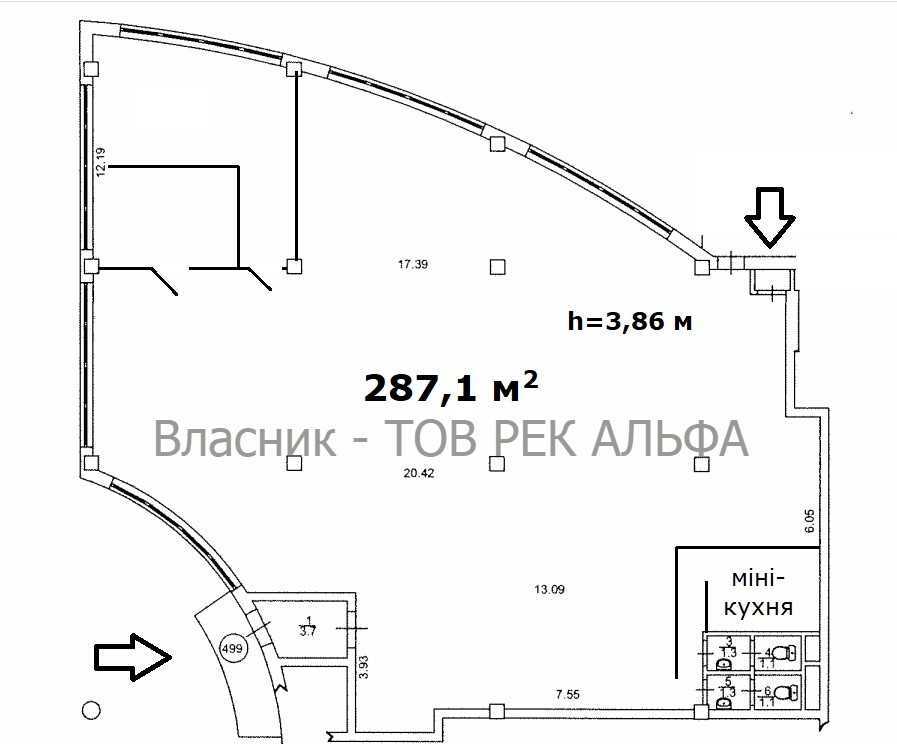 Аренда офиса 287.1 м², Генерала Шаповала ул., 2А