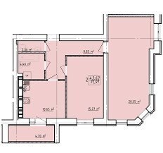 Продажа 2-комнатной квартиры 71 м²