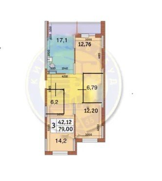Продажа 3-комнатной квартиры 82 м²