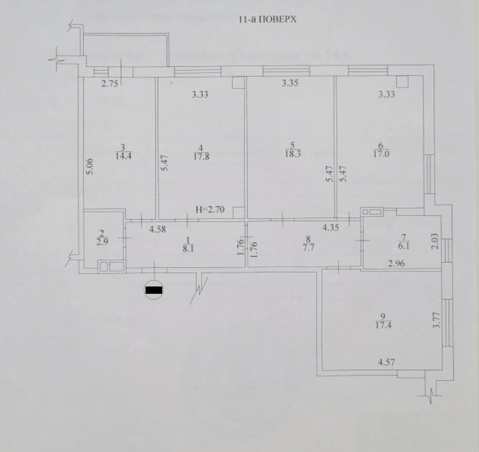 Продаж 4-кімнатної квартири 110 м²