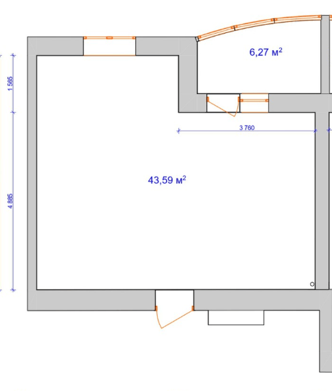 Продажа 1-комнатной квартиры 48 м²
