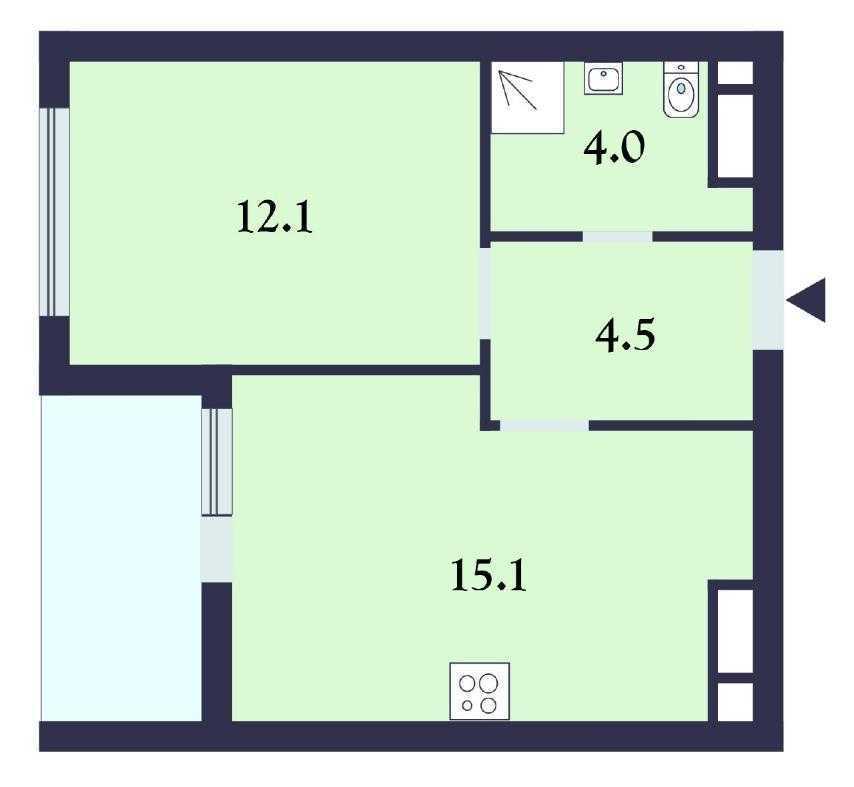Продажа 1-комнатной квартиры 40 м², Тираспольская ул., 52