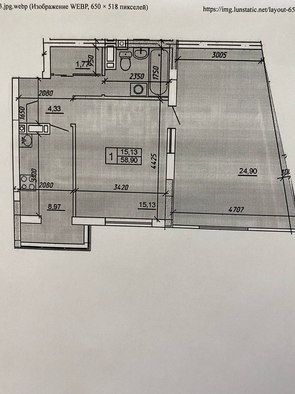 Продаж 1-кімнатної квартири 58.9 м², Озерна вул.