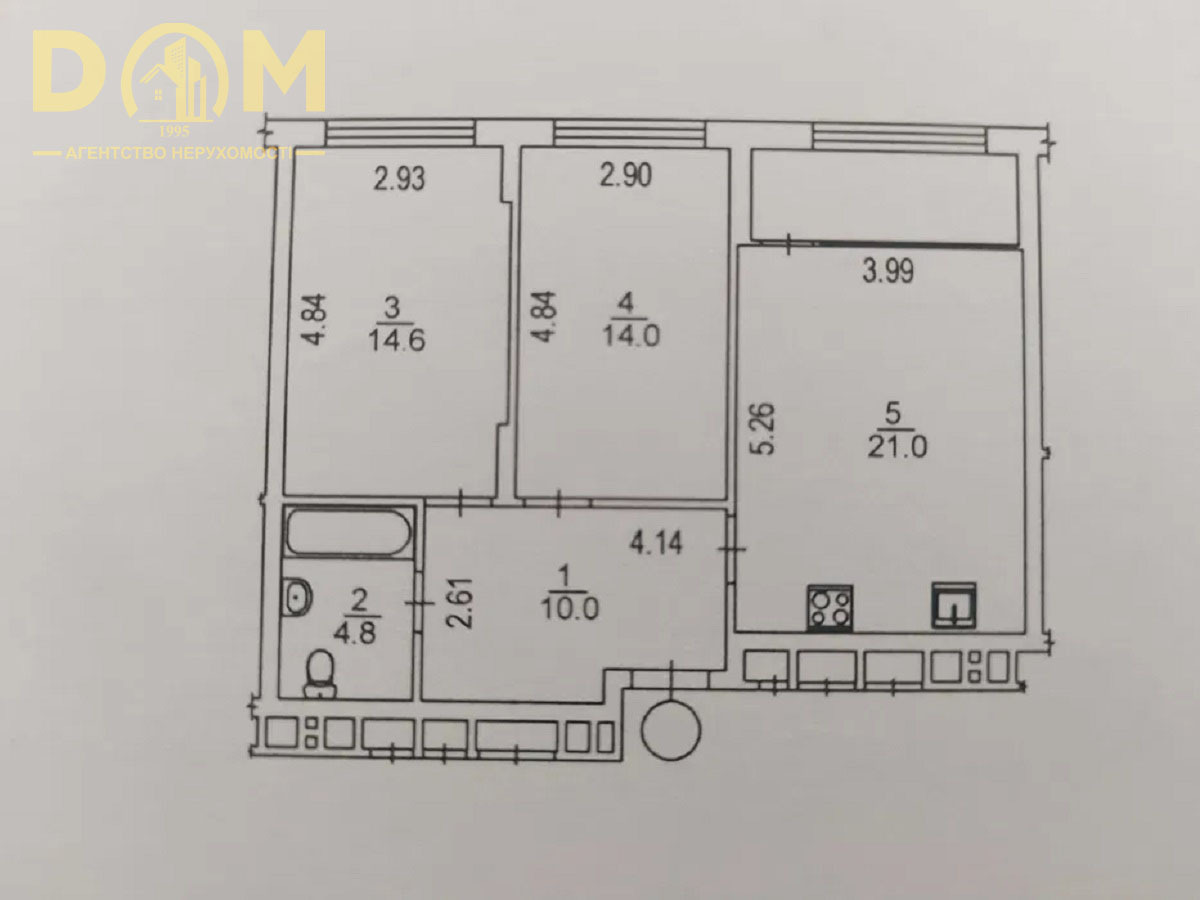 Продажа 2-комнатной квартиры 70 м², Александра Олеся ул., 2Б