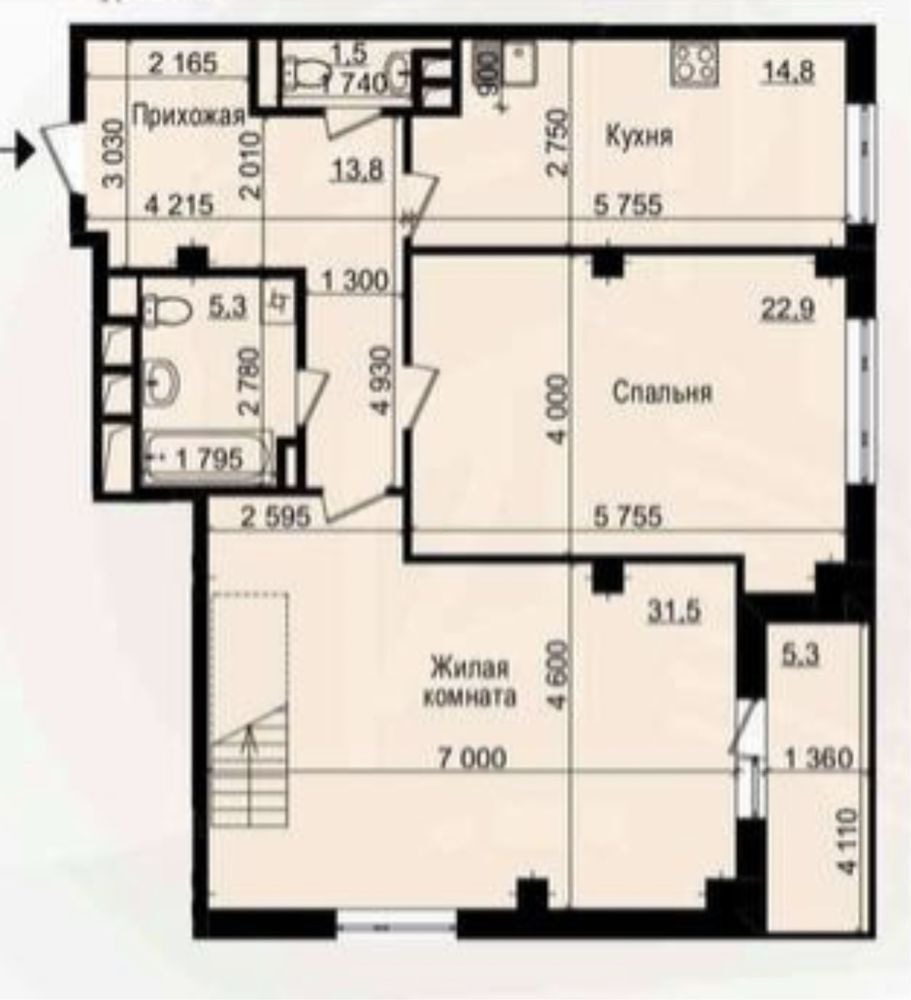 Продаж 3-кімнатної квартири 93 м²