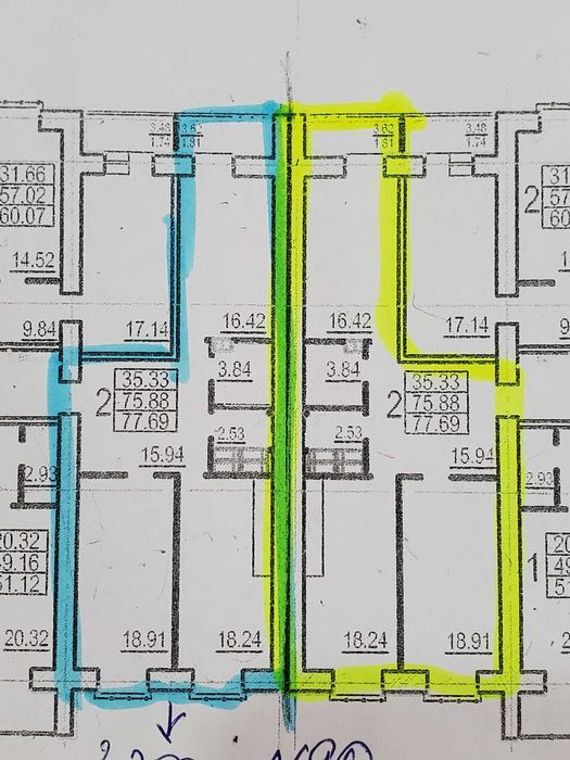 Продаж 2-кімнатної квартири 78 м²