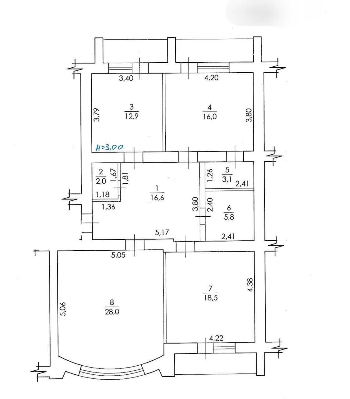 Продаж 3-кімнатної квартири 110 м²