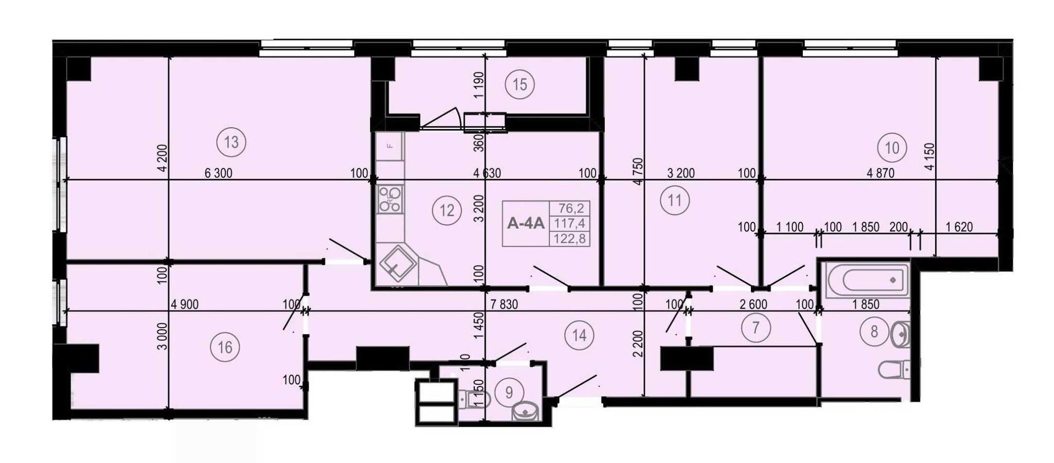 Продаж 4-кімнатної квартири 123 м²