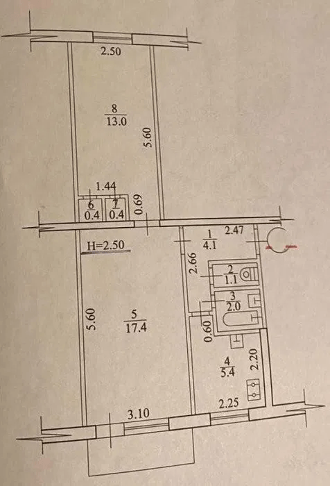 Продажа 2-комнатной квартиры 46 м²