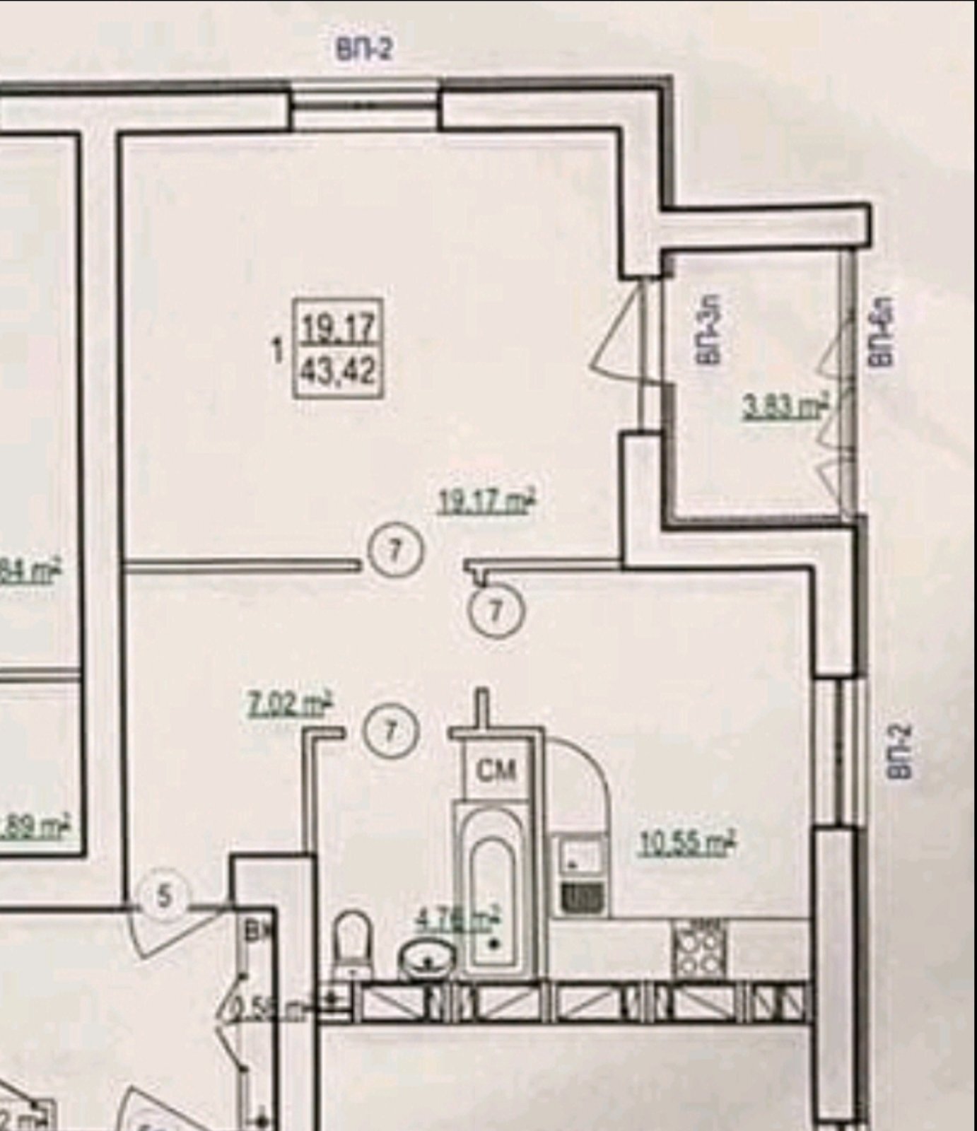 Продаж 1-кімнатної квартири 43 м²