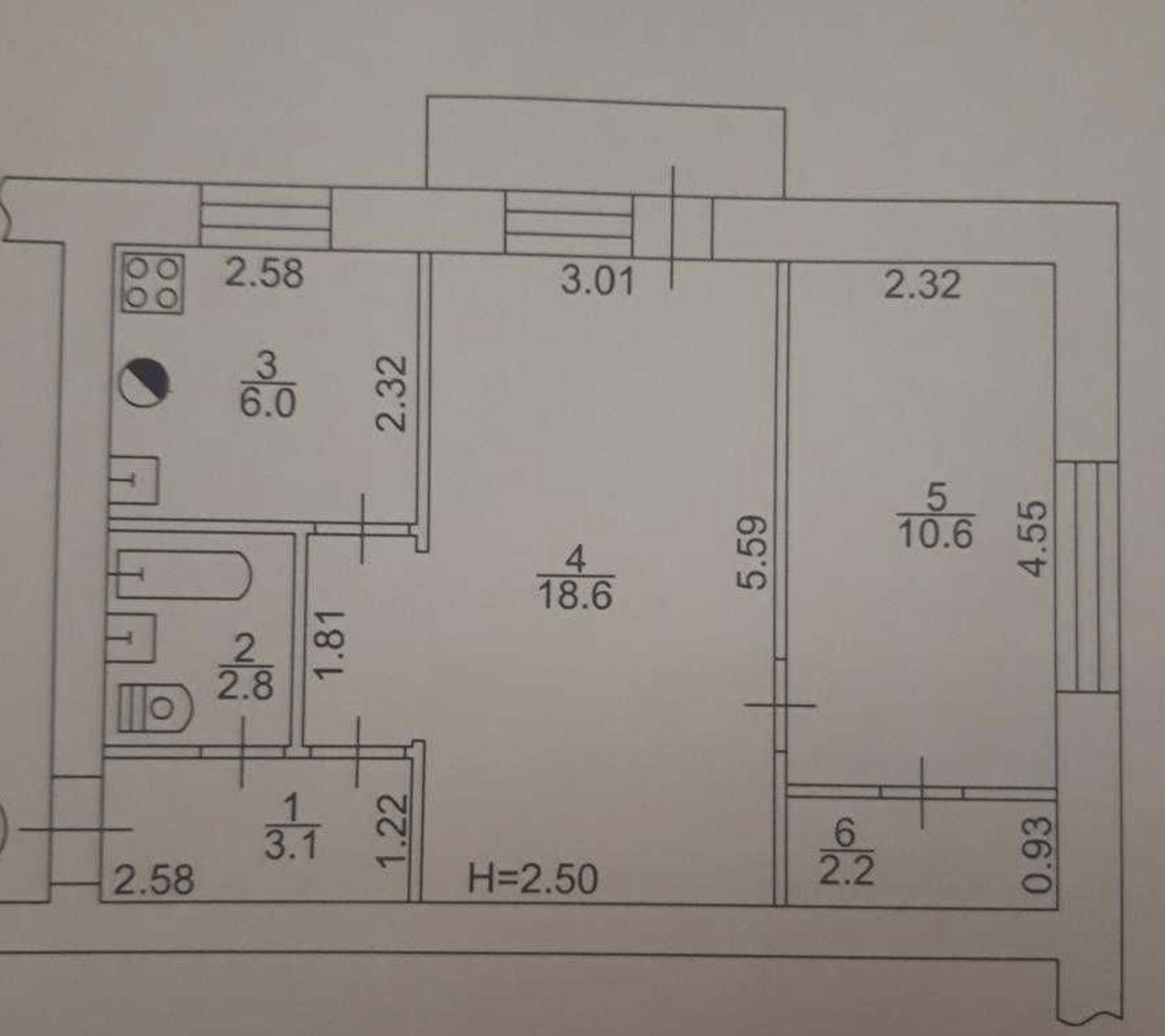 Продаж 2-кімнатної квартири 45 м²