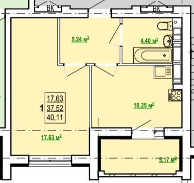 Продажа 2-комнатной квартиры 62 м²