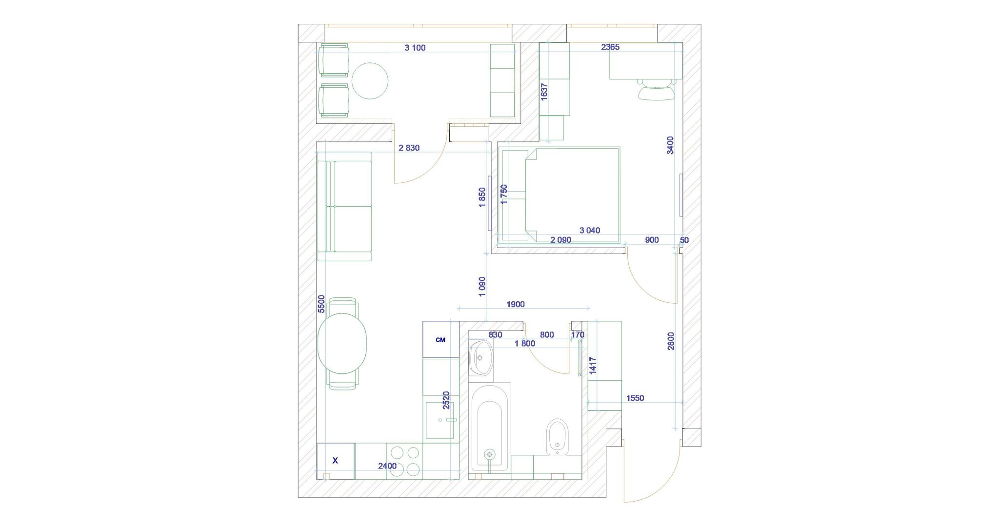 Продажа 1-комнатной квартиры 36 м²