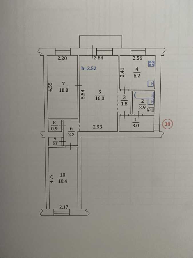 Продаж 3-кімнатної квартири 56 м², Миру просп., 20