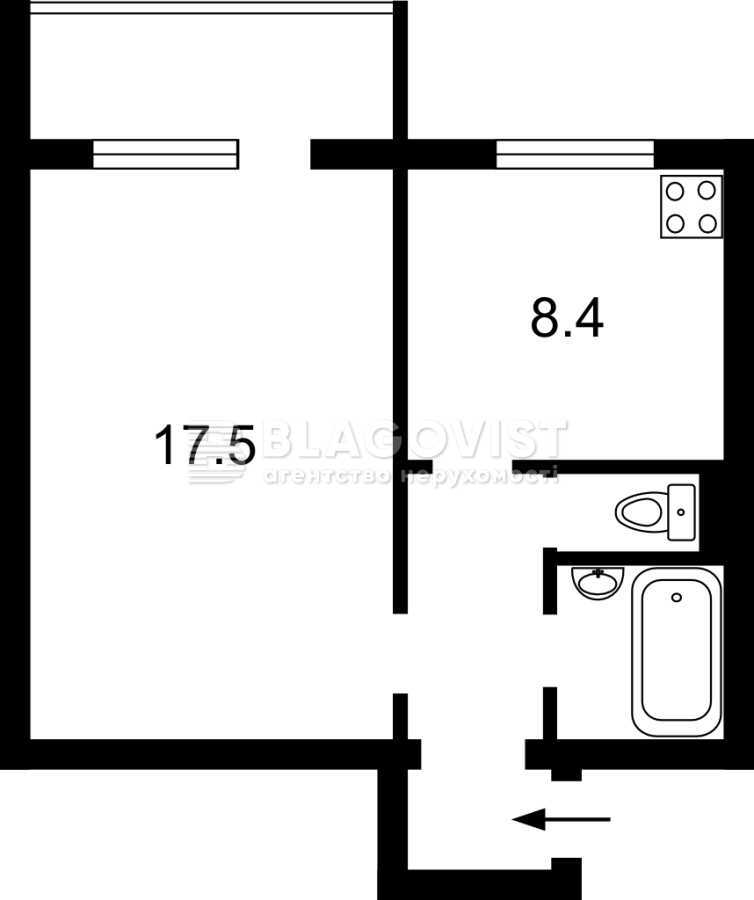 Продаж 1-кімнатної квартири 38 м², Академіка Заболотного вул., 26