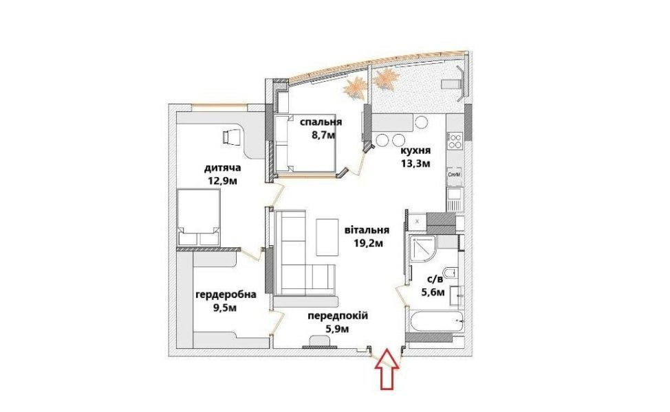 Продажа 2-комнатной квартиры 75.1 м², Авиаконструктора Игоря Сикорского ул., 1