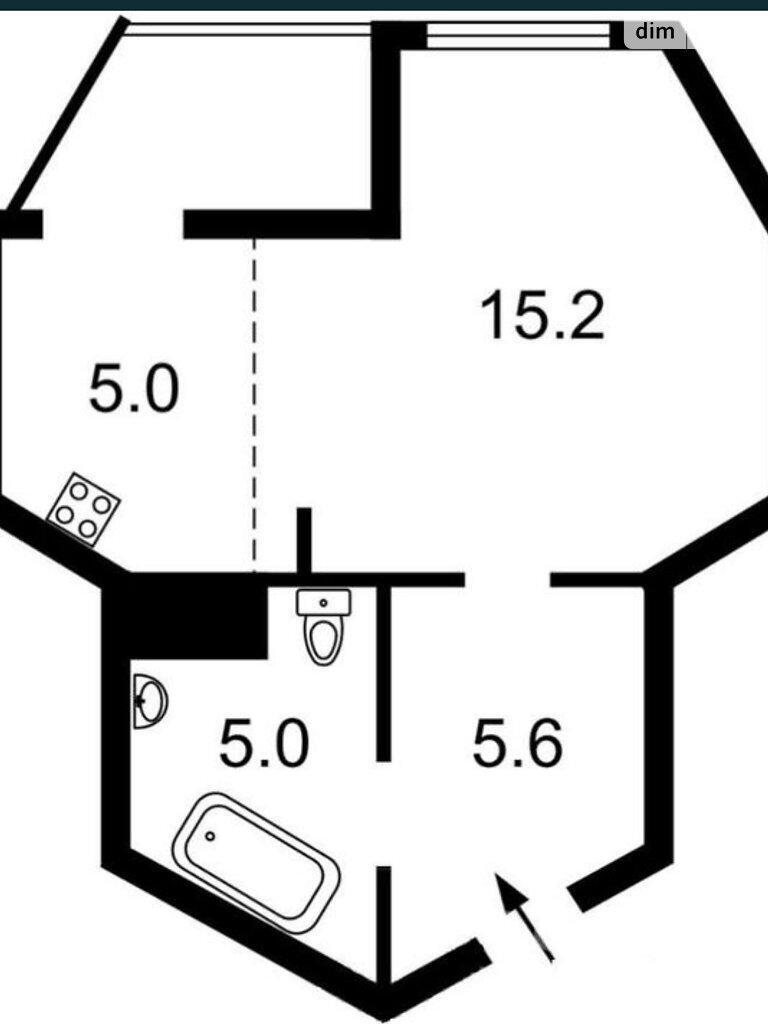 Продаж 1-кімнатної квартири 33.5 м², Межова вул., 23Б