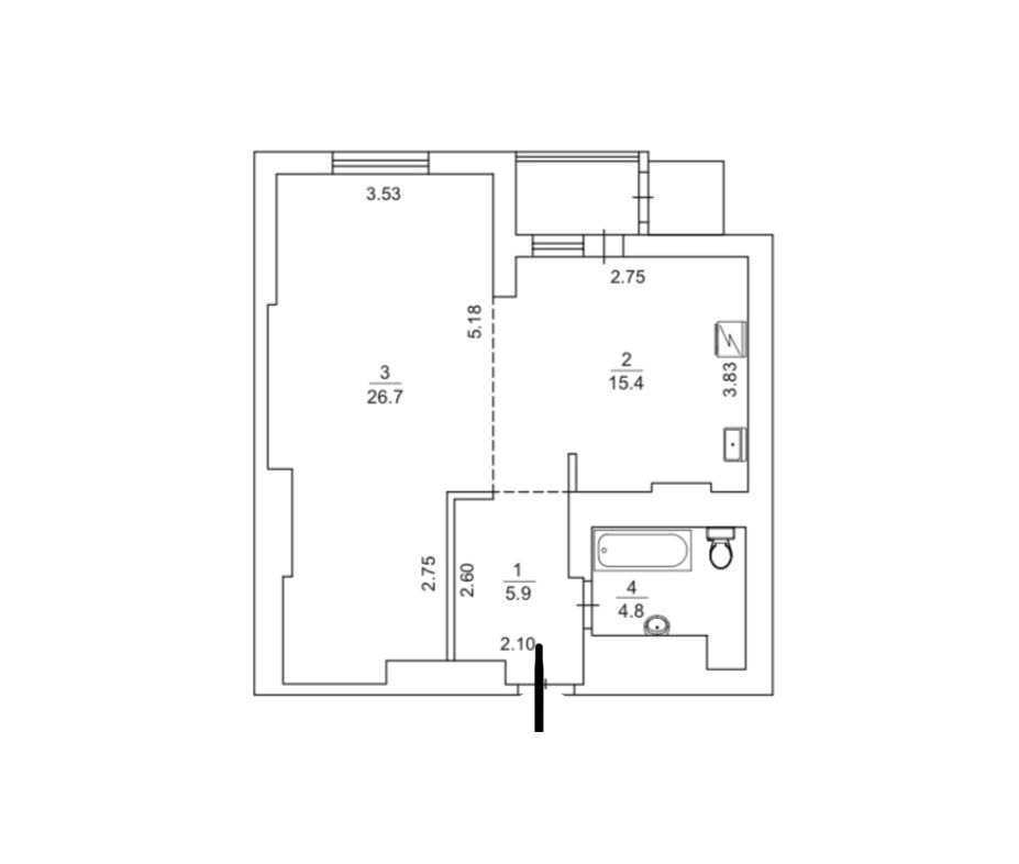 Продаж 1-кімнатної квартири 55 м², Ревуцького вул., 9