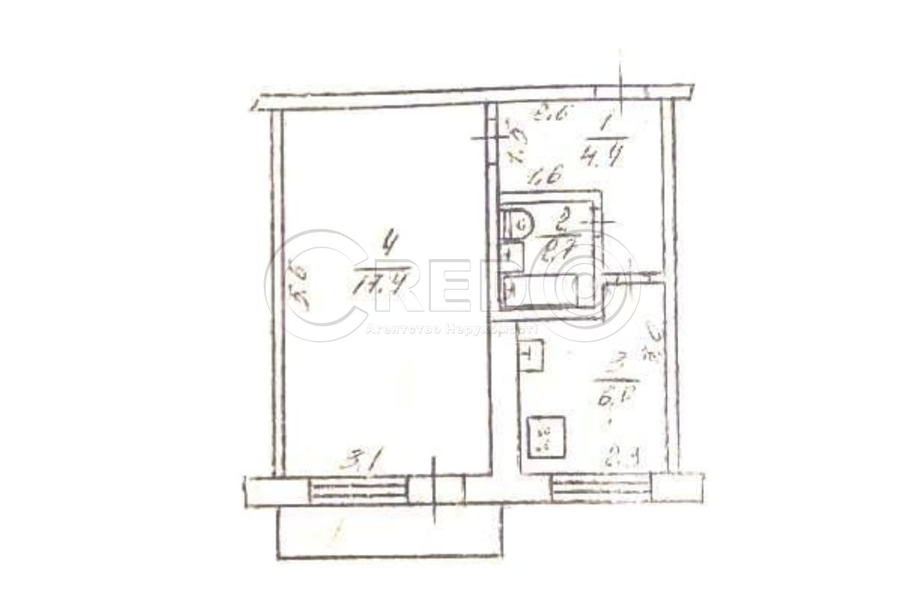 Продаж 1-кімнатної квартири 31.4 м², Пришвіна вул.