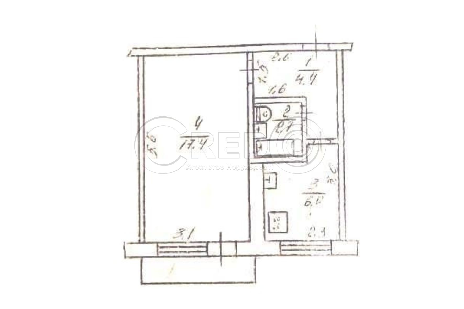 Продажа 1-комнатной квартиры 31.4 м², Пришвина ул.