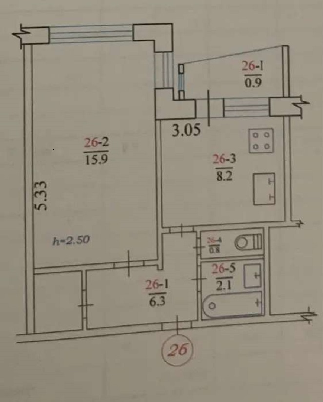 Продаж 1-кімнатної квартири 34 м², Павла Тичини просп., 20