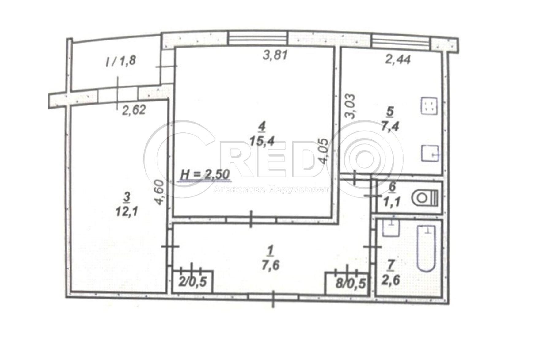 Продажа 2-комнатной квартиры 48 м², Спасская ул.